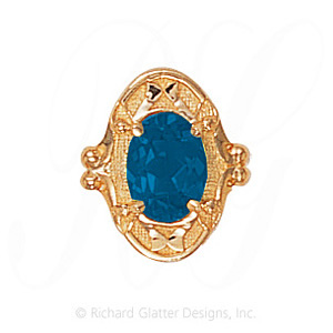 GS450 BT - 14 Karat Gold Blue Topaz Slide 